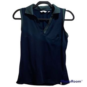 Lady Hagen Navy Sleeveless Polo with Pattern Color Size Extra Small